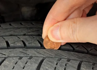 Tire thread depth penny test